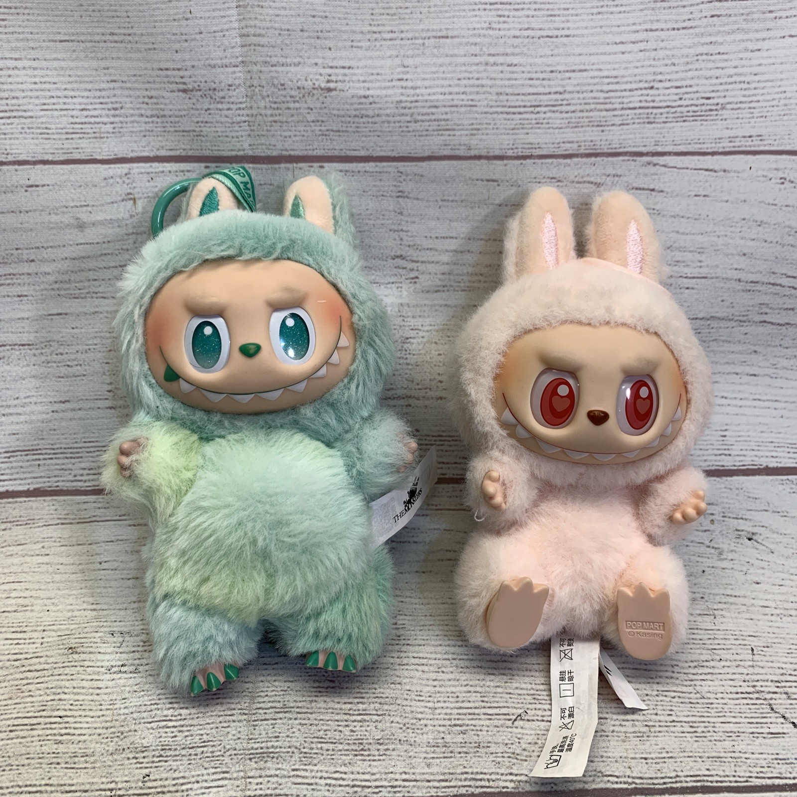 The Monsters Labubu Serenity & Dada Have A Seat Plush Keychain 6” Good Lot Of 2