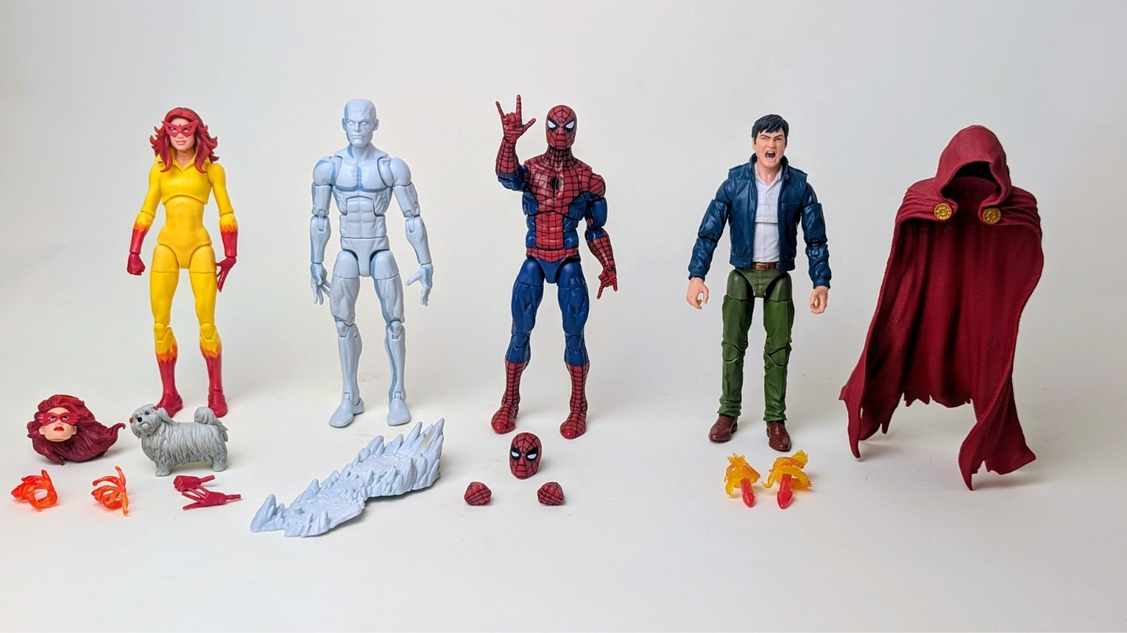 Marvel Legends Spider-Man & his Amazing Friends Spider-Man Firestar Iceman Hood
