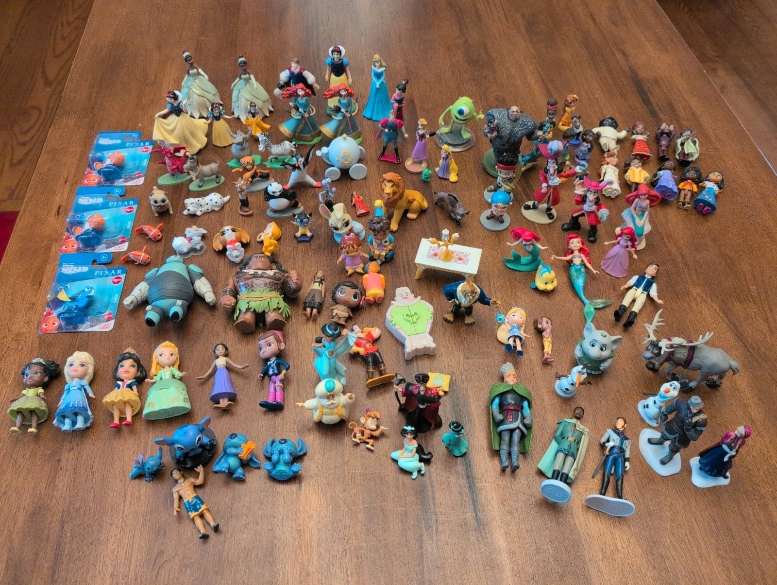 Disney Pixar Mixed Lot of 100+ Figures Stitch, Aladdin, Frozen, Moana, Encanto