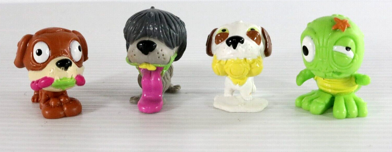 Moose Toys Uggly’s Pet Shop Mixed Lot of 4 Figures 1.5″ Inch Toys Dog Turtle