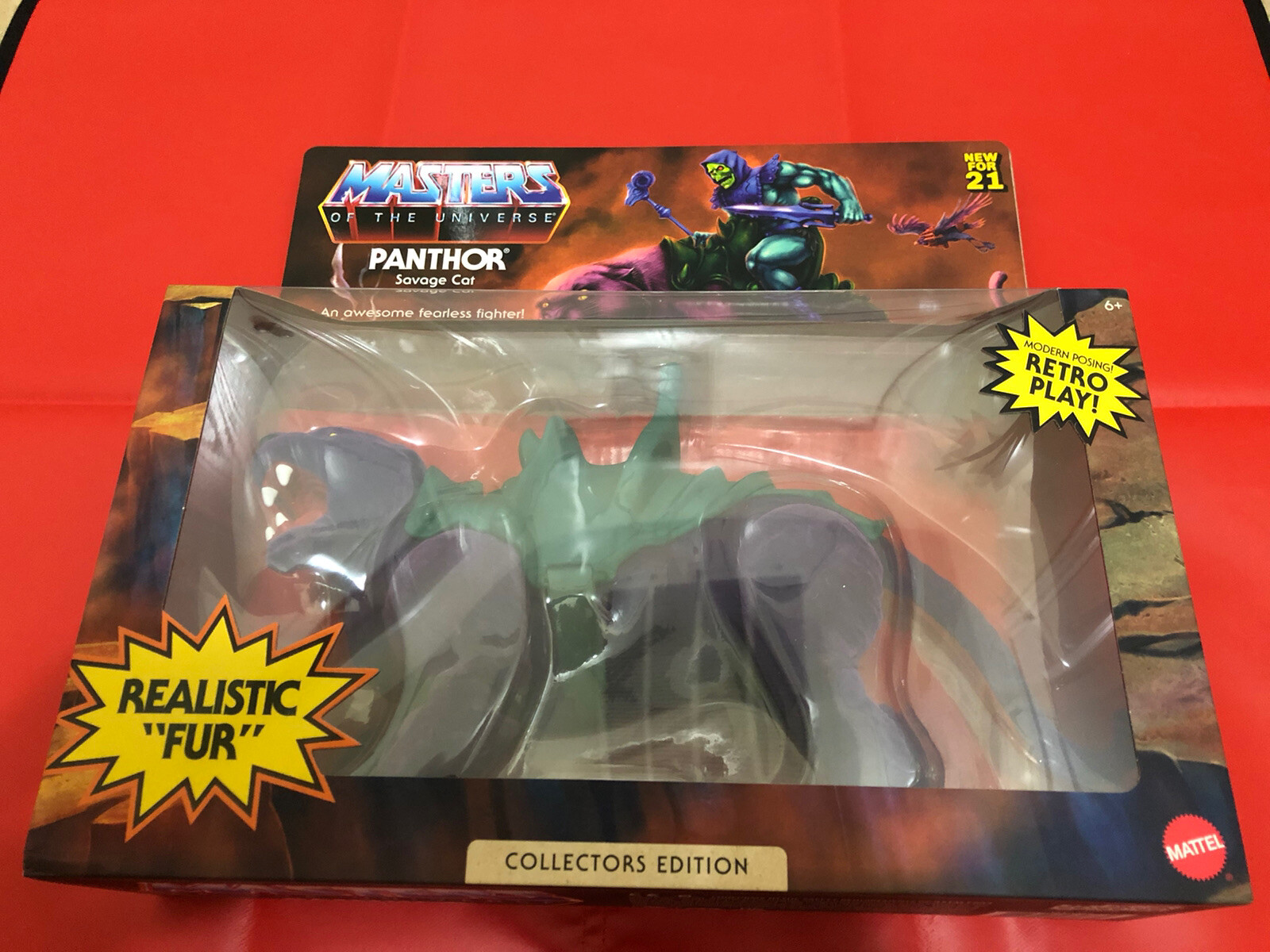 2021 Masters Of The Universe Origins Walmart Exclusive Flocked Panthor Retro