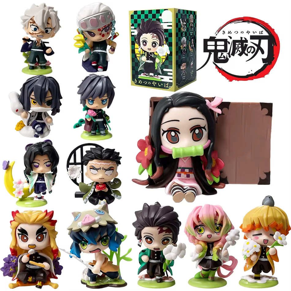 ENTIRE 12 PIECE SET: Demon Slayer Cute Anime Figures Gift