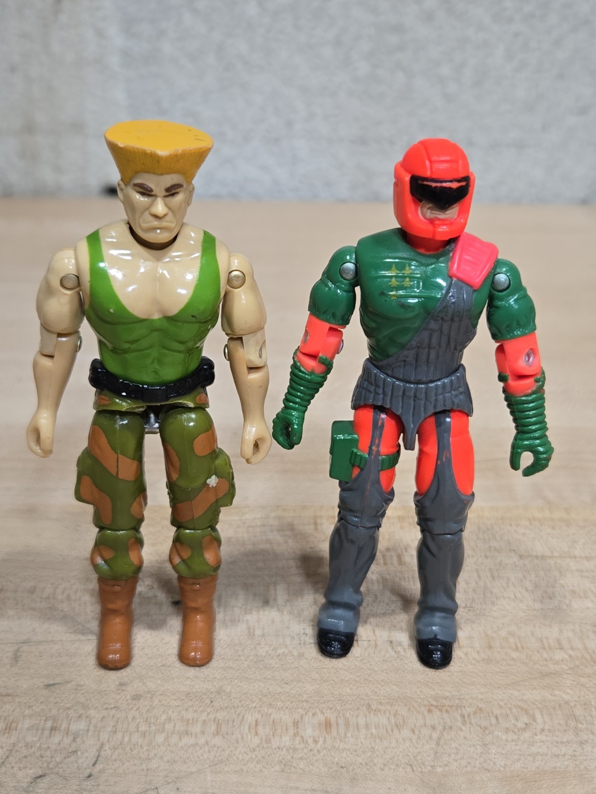 Vintage Lot GI Joe GUILE STREET FIGHTER 2 + Flak Viper Cobra Figures (No Weapon)
