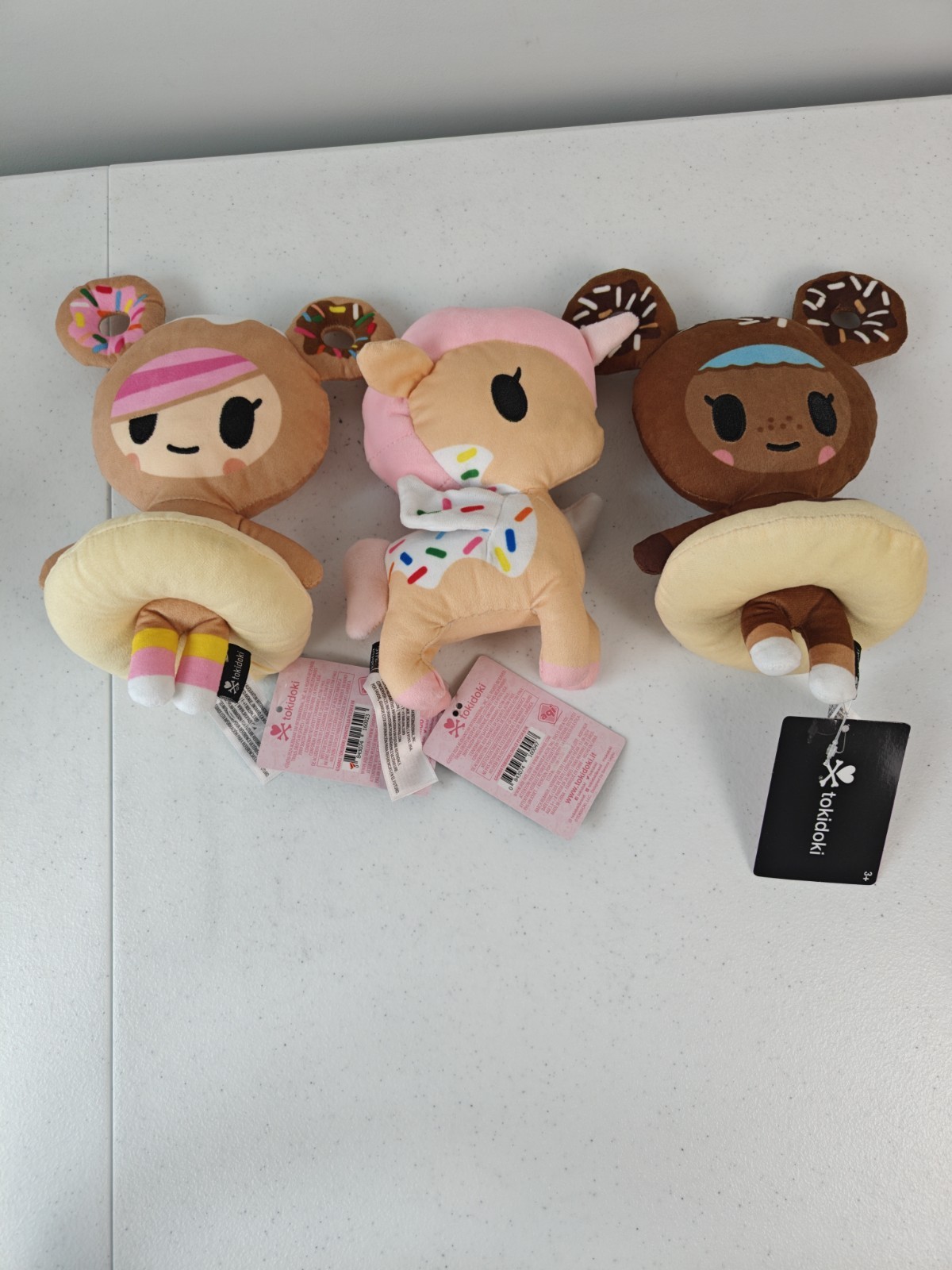 Tokidoki Set Of 3 Plushes Donutella, Chocotella & Dolce ~8 inches~ New With Tags