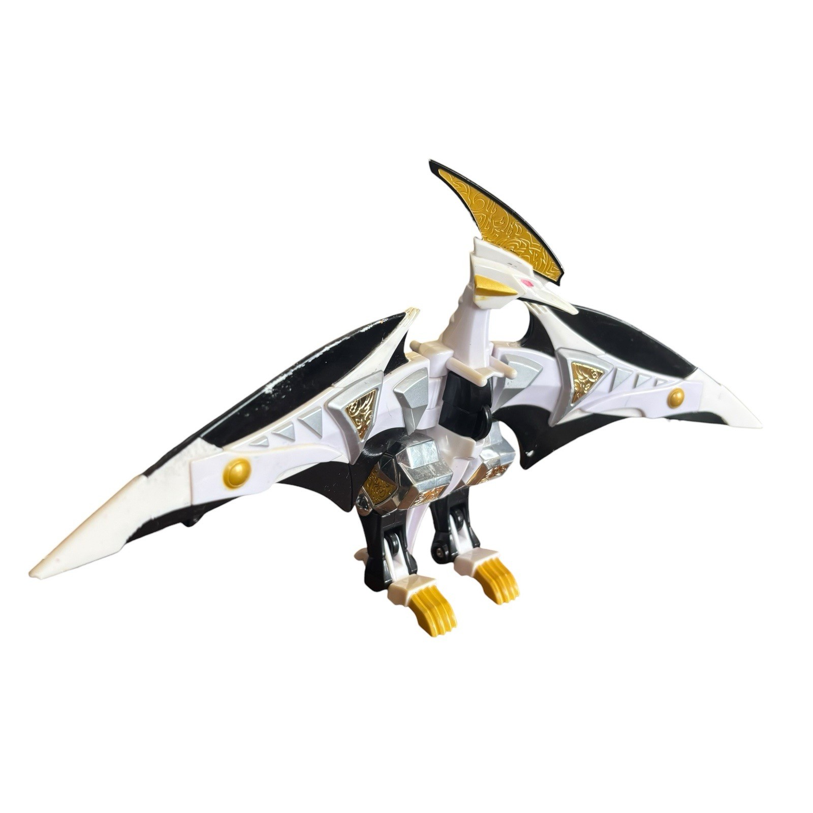 2003 Bandai Power Rangers Dino Thunder White Drago Zord Raptor Toy Rider White