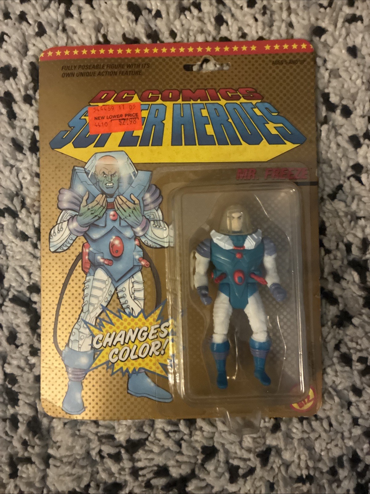 DC Comics Super Heroes Mr. Freeze Changes Color Toy Biz Vintage 1989 Sealed