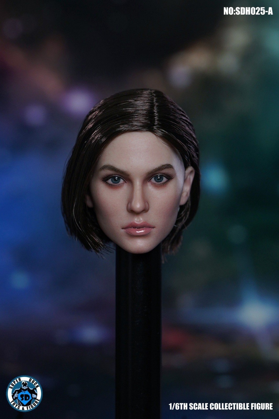1/6 Female Black Short Hair Beauty Girl Head Sculpt Model For 12″PH TBL Figure