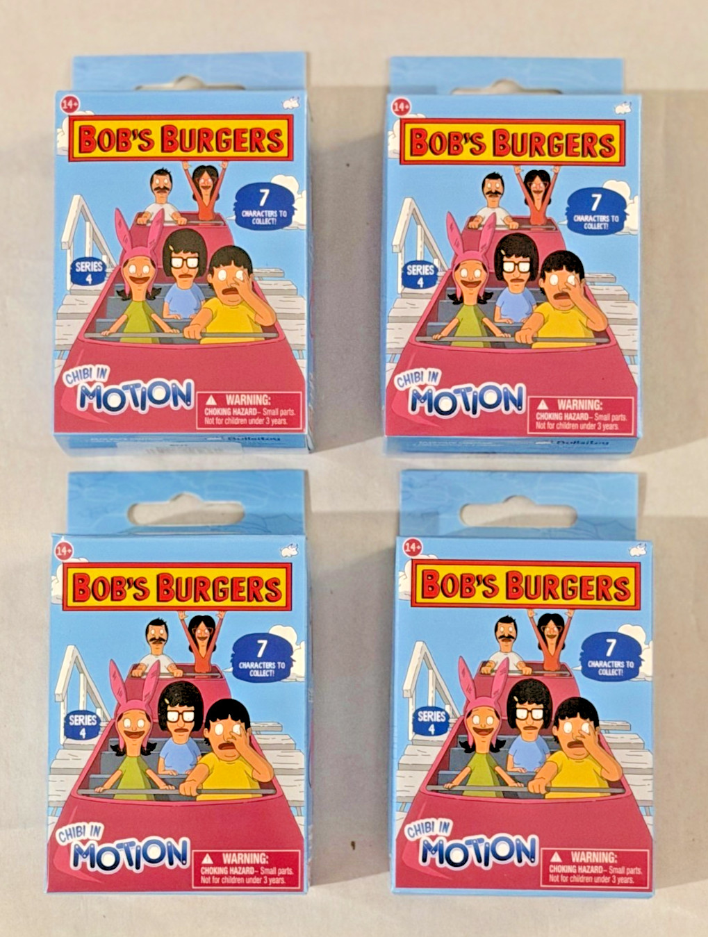 NEW 4 LOT Bullsitoy BOB’S BURGERS Series 4 Chibi in Motion Blind Box Clip