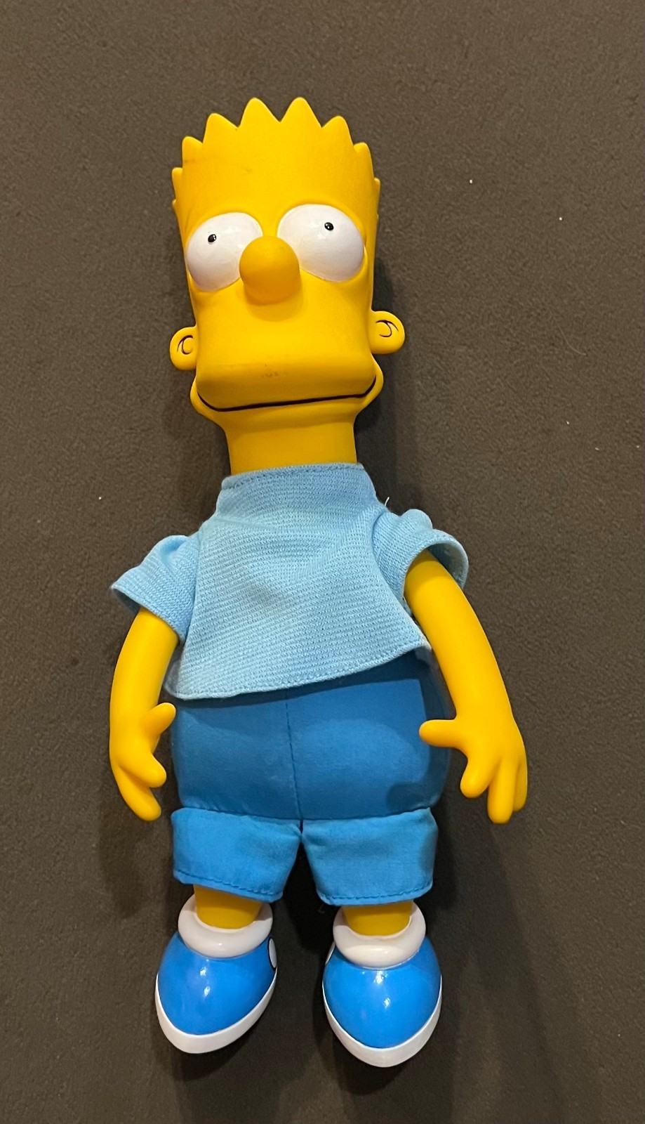 Bart Simpson 1990’s Plush Doll Vinyl Head made by Dan Dee 10 inches tall