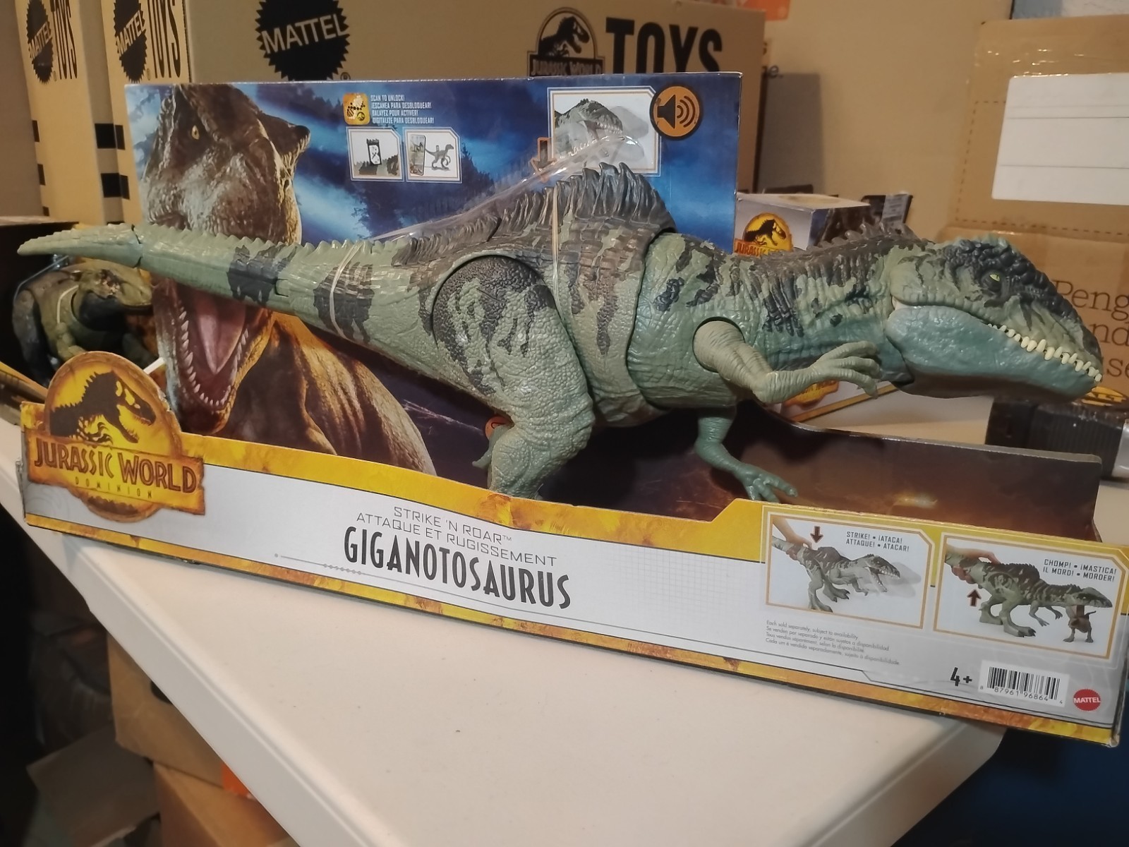Jurassic World Dominion Strike N’ Roar Giganotosaurus Action Figure Dinosaur New