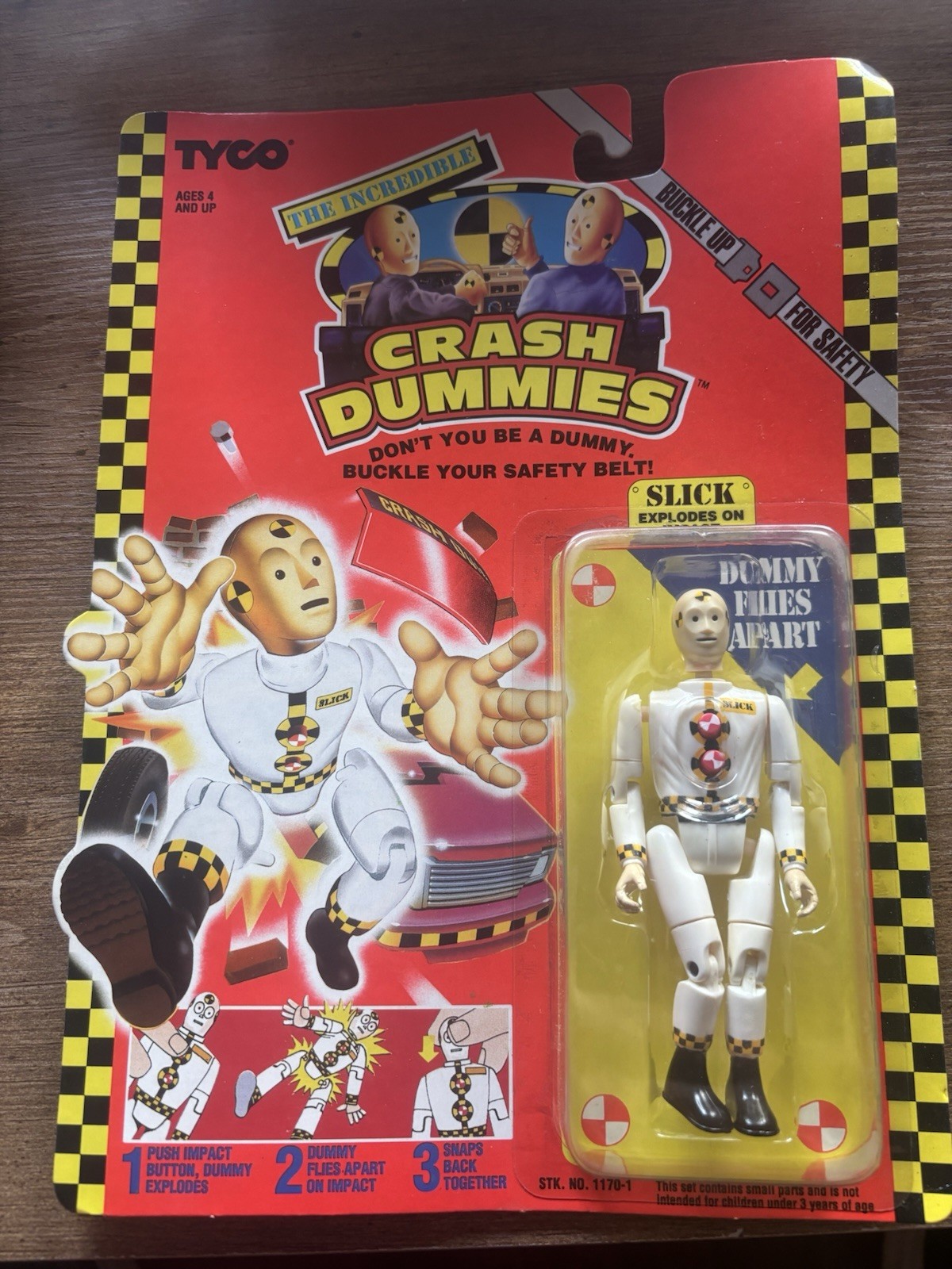 1991 Tyco Crash Dummies Slick Action Figure Sealed Vintage MOC Explodes