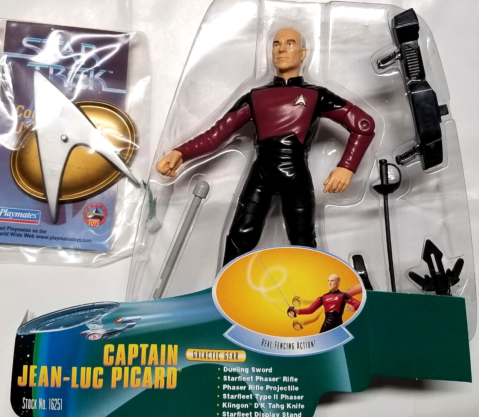 Galactic Gear Dueling Captain Picard 6″ W F1 97 Playmate Star Trek LOOSE