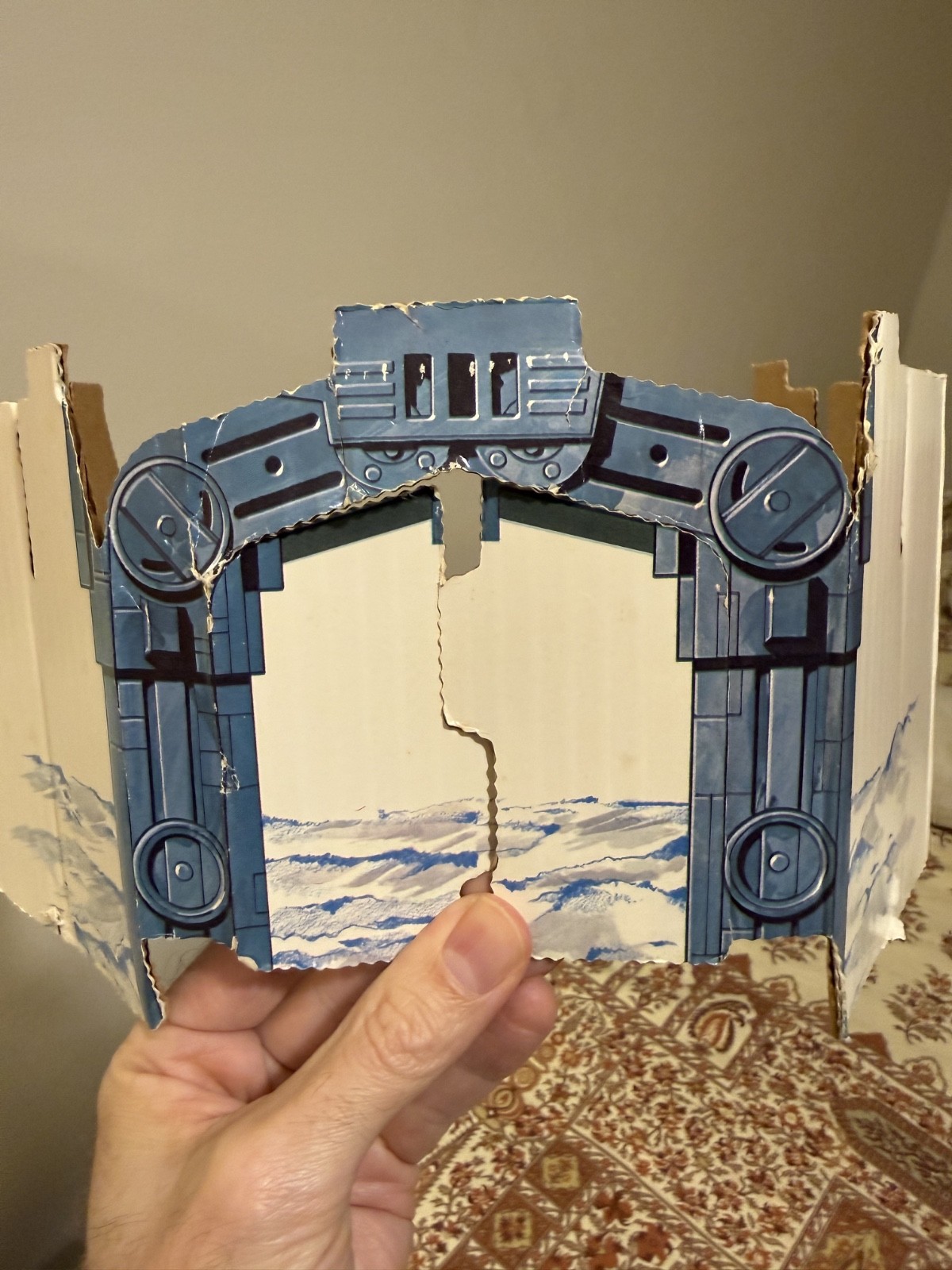 1980 Kenner Star Wars Hoth Ice Planet AT-AT Background Head Cardboard Set Part