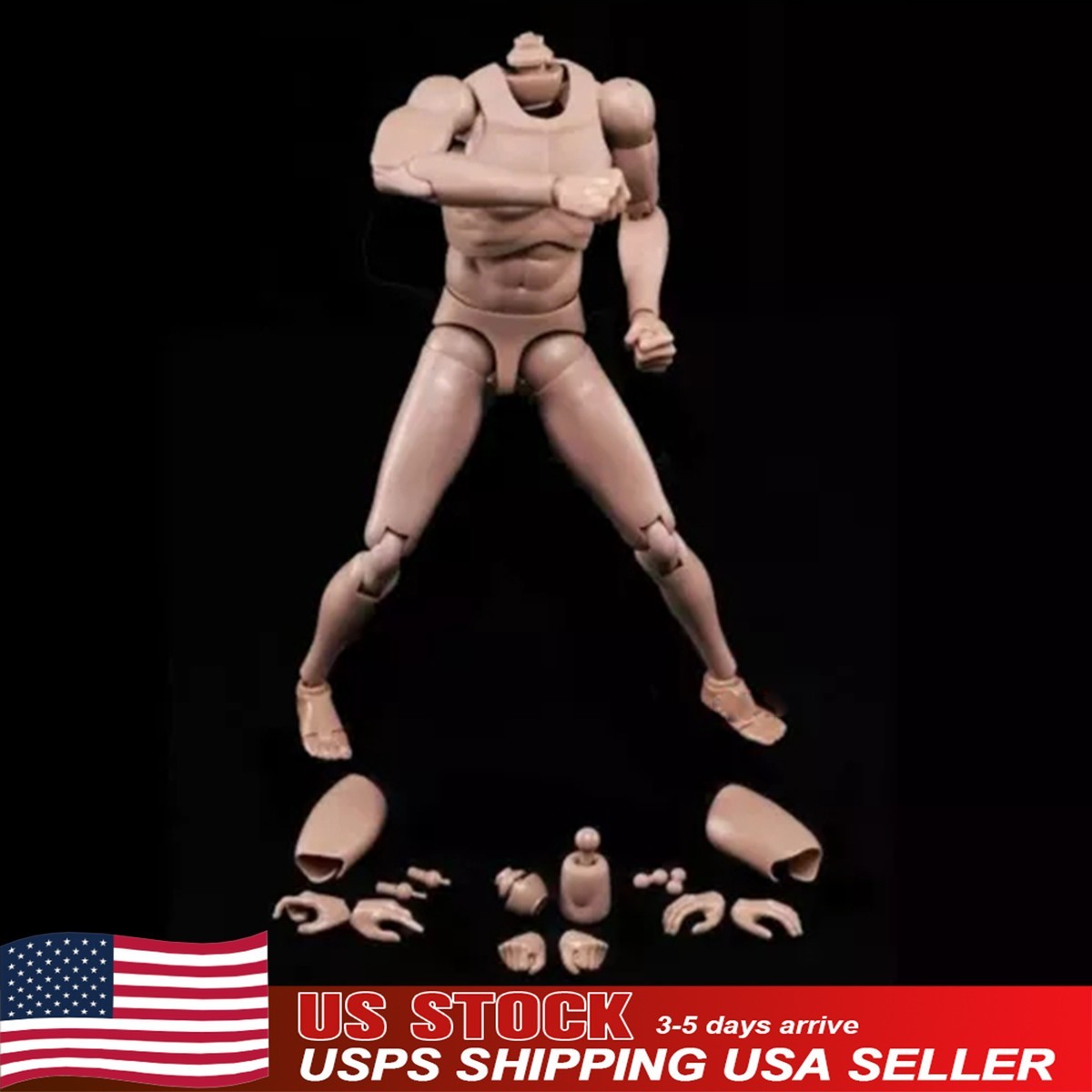 USA 1/6 Europe Skin Action Figure Body Model MX02-A 12in Male Figure Body Model