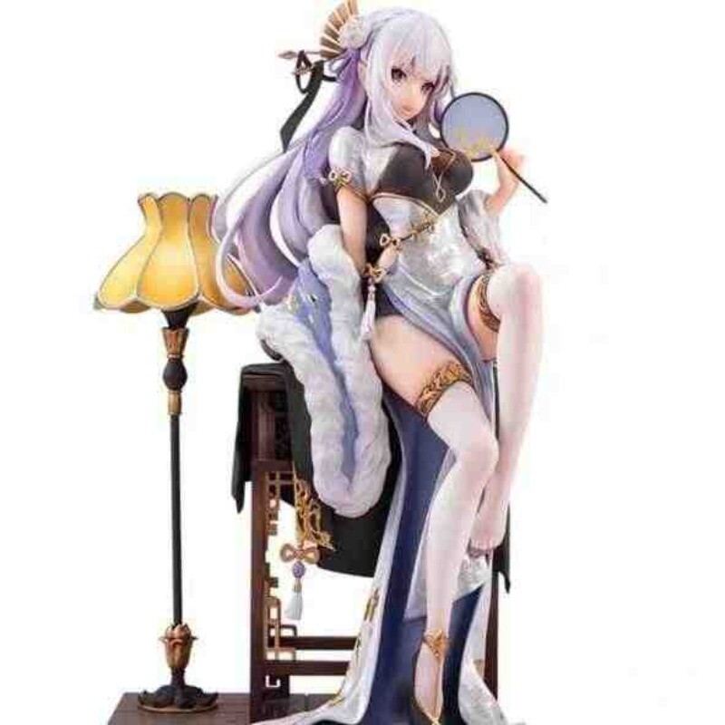 Re Life in A Different World From Zero Emilia Rem Cheongsam Figurine Model 22CM