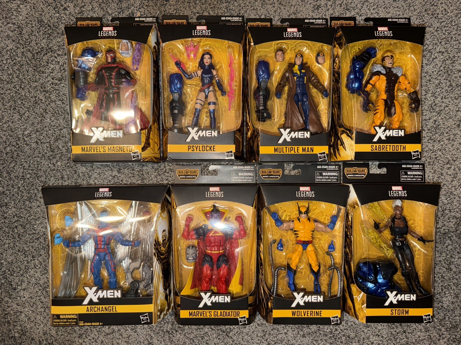Marvel Legends X-Men Wave 3 Apocalypse BAF Complete New Case of 8 Archangel