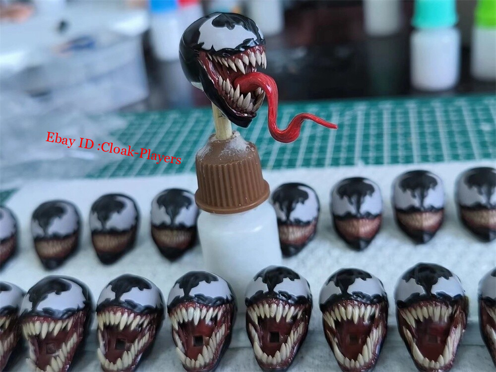 1/12 Painted Agent Venom Thompson Head Carved Model Fit 6” Action Figure Body