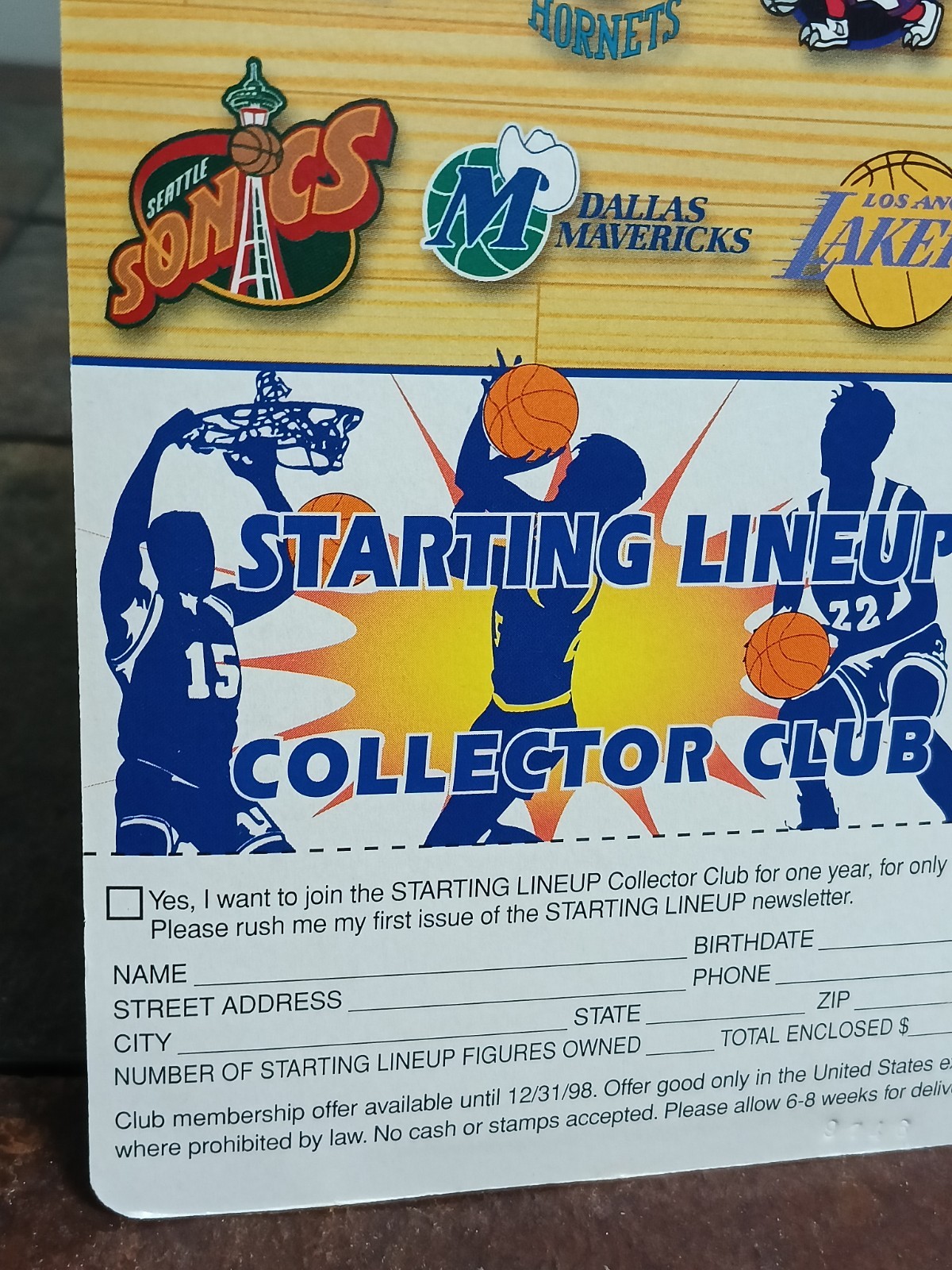 ?1997 Kenner Starting Lineup NBA VLADE DIVAC Charlotte Hornets Figure+Card