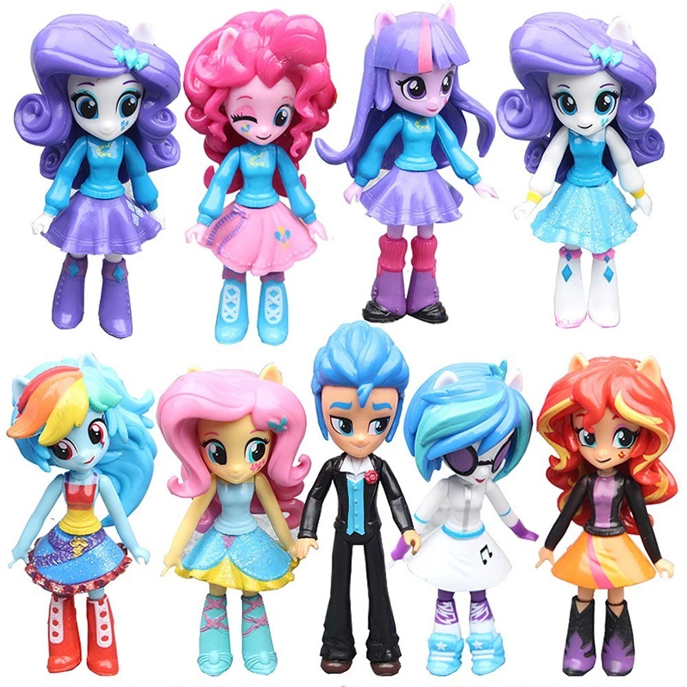 9PCS My Little Pony Unicorn High School PVC Figure Doll Set Collectible Toy Gift