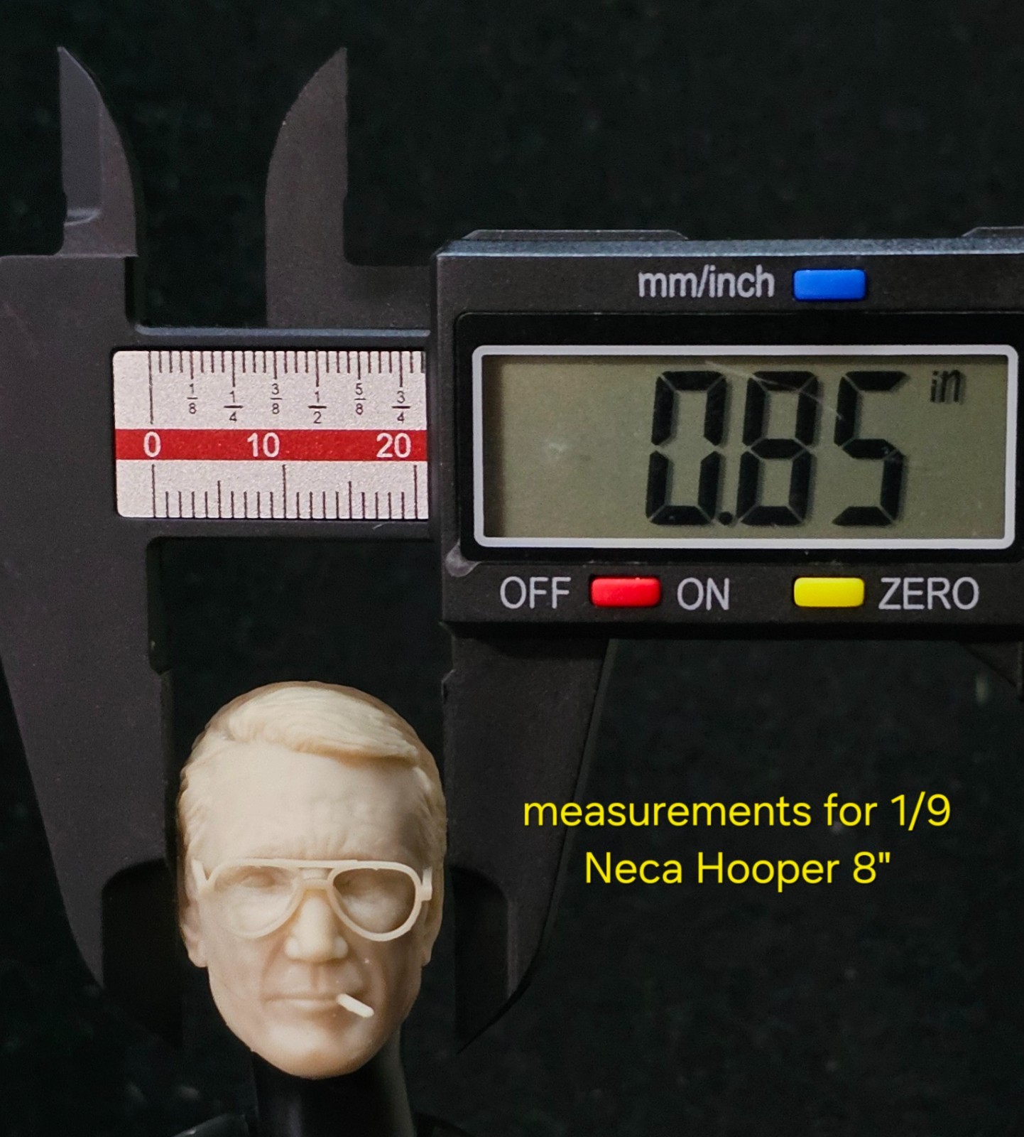 JAWS CHIEF MARTIN BRODY HEAD SCULPT (PAINTED) 1/9 for Neca 8″ Body