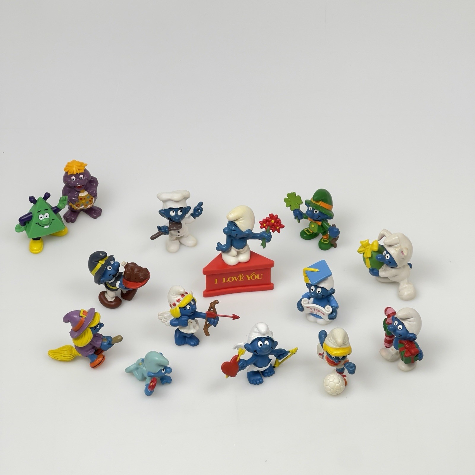 Lot of 12 Vintage Smurfs Schleich Peyo PVC Figures Mixed Lot Used