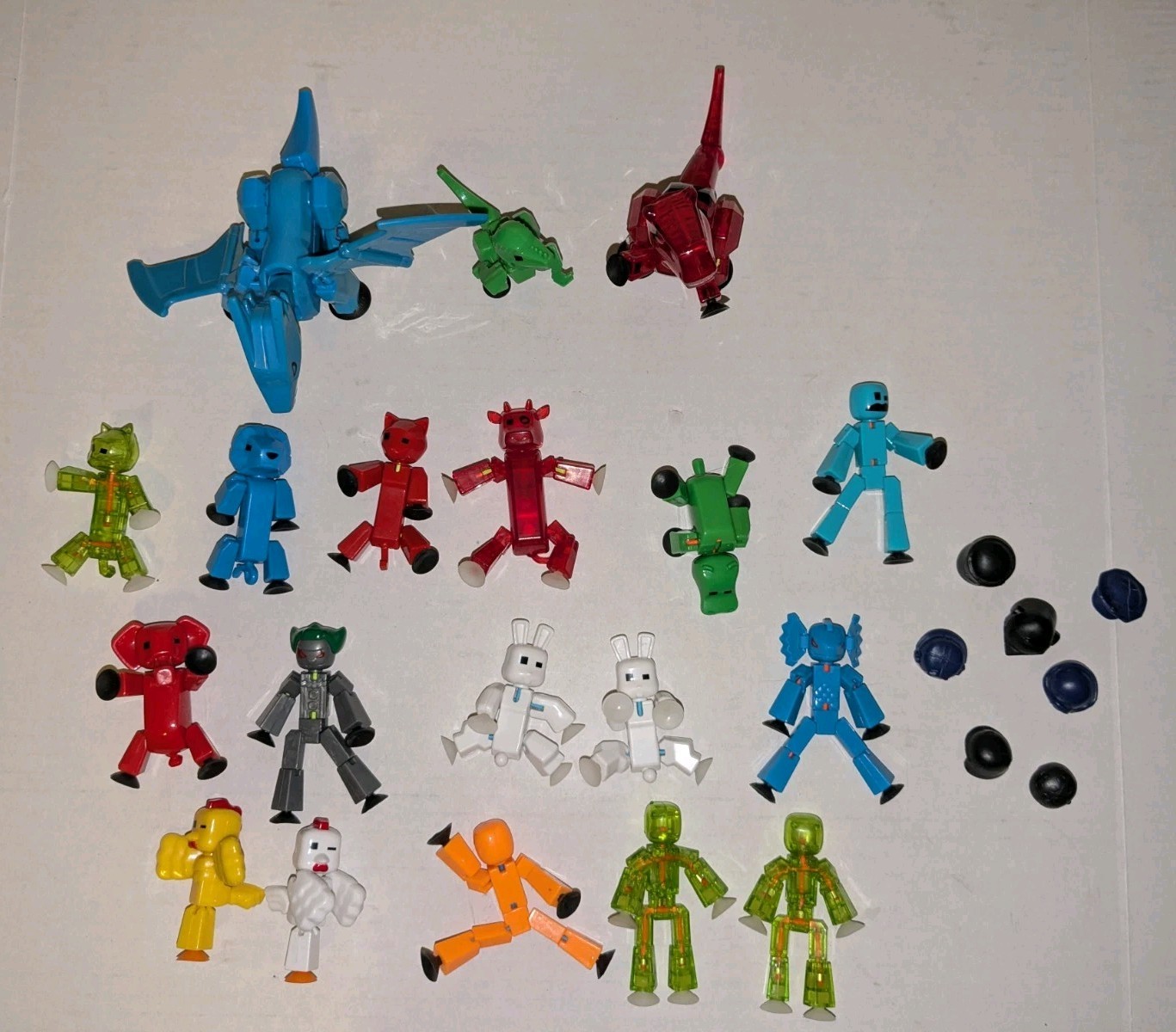 Stikbot Robot Lot 19 Stop Motion Animation Dino Monster Cow Chicken Safari T-Rex