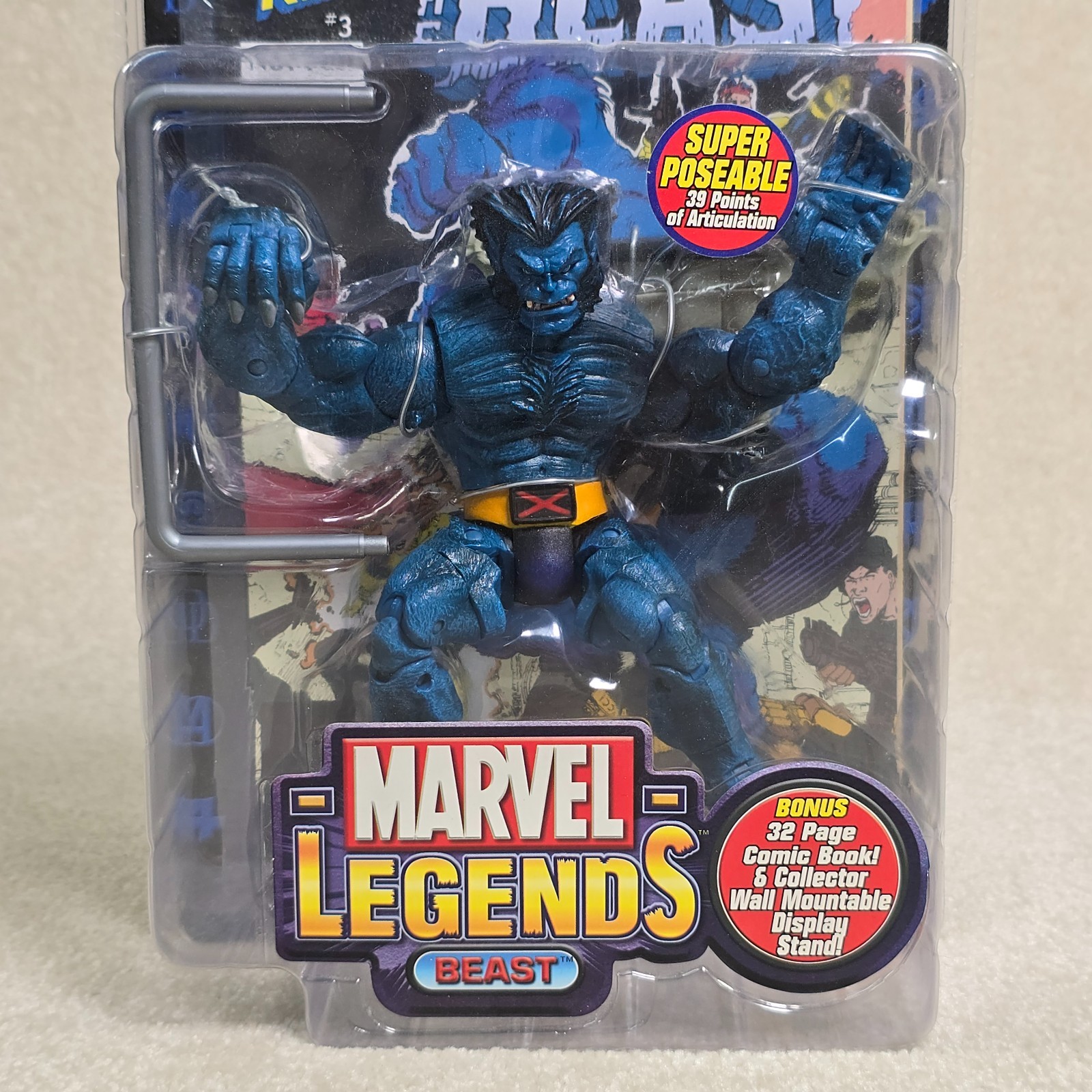 Marvel Legends Beast Posebable Action Figure And Comic Book New Original Package