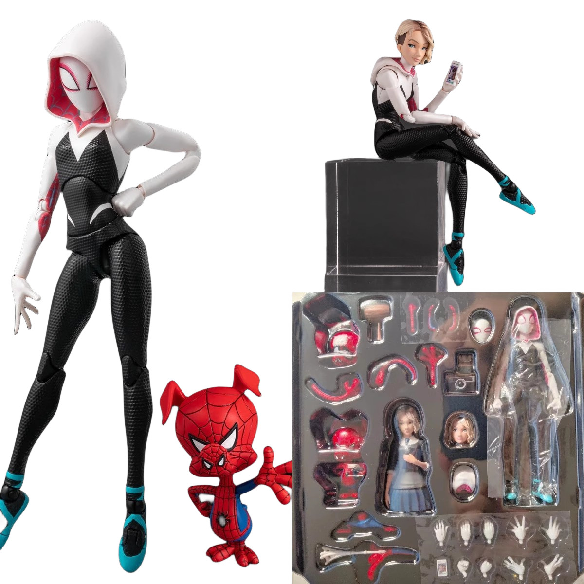 Spider-Man:Into The Spider-Verse Spider-Gwen & Spider-Ham 1:12 SV-Action Figure