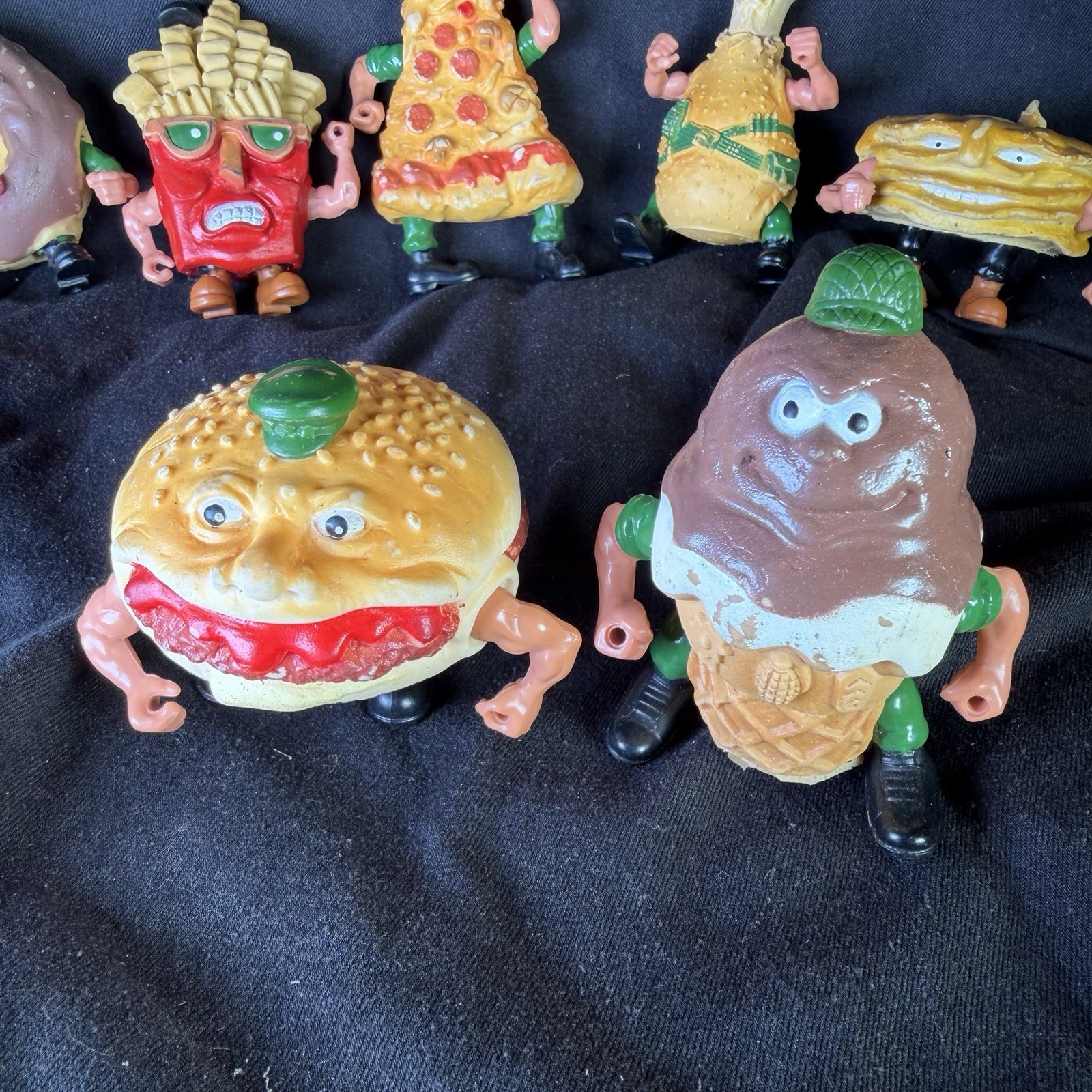 Lot Of 8 Food Fighters 1988 Mattel Action Figures – Read and See Photos