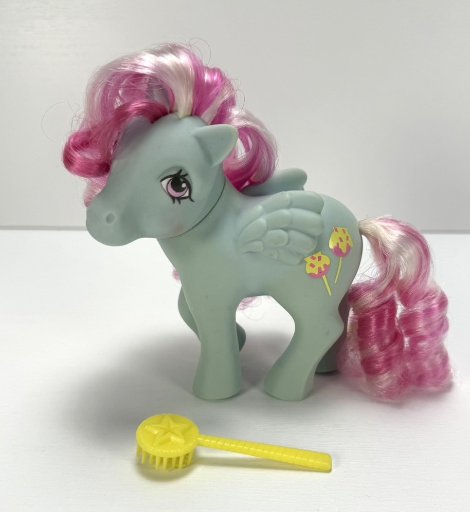 Vintage G1 My Little Pony Sugar Apple Pegasus 1988 Candy Cane Collection w/ Brus