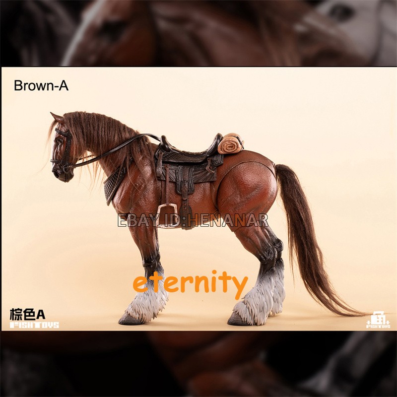 Fish Toys D20 Studio PVC Horse Model For 1/12 Action Figure 3 Color 18*23cm