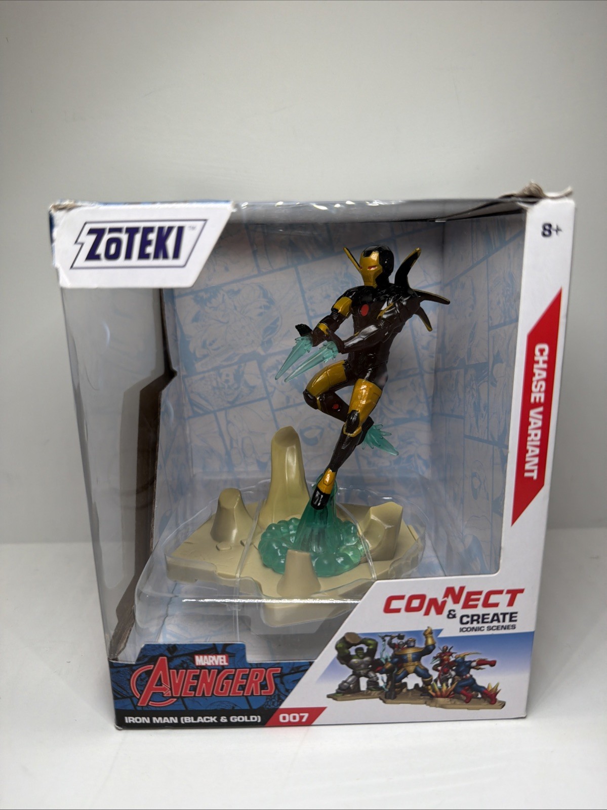 Zoteki Marvel Avengers Iron Man Chase Variant Black & Gold Figure #007 NEW