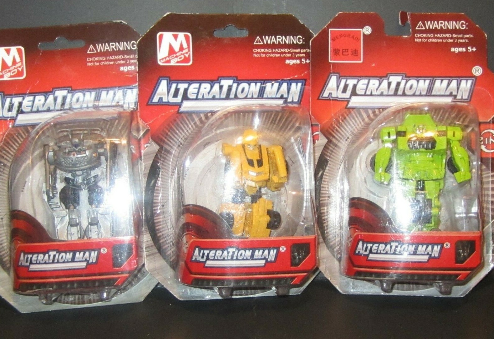 Lot of 3 AlteraTion Man Transformer Figurines SEALED FAST SHIP AGES 5 AND UP