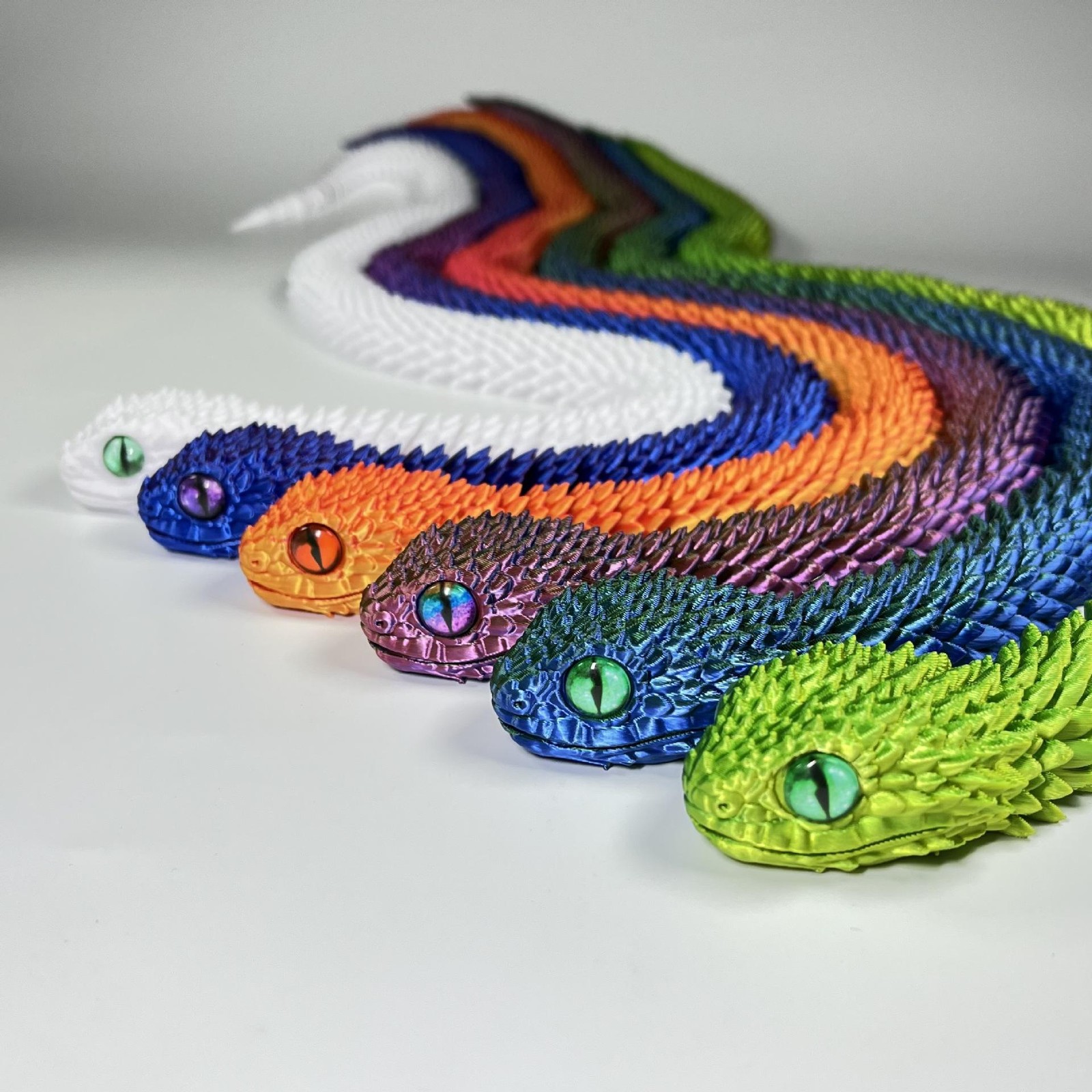 60cm 3d Printed Snake Movable Joint Simulation Figures Newyear Decoration Big