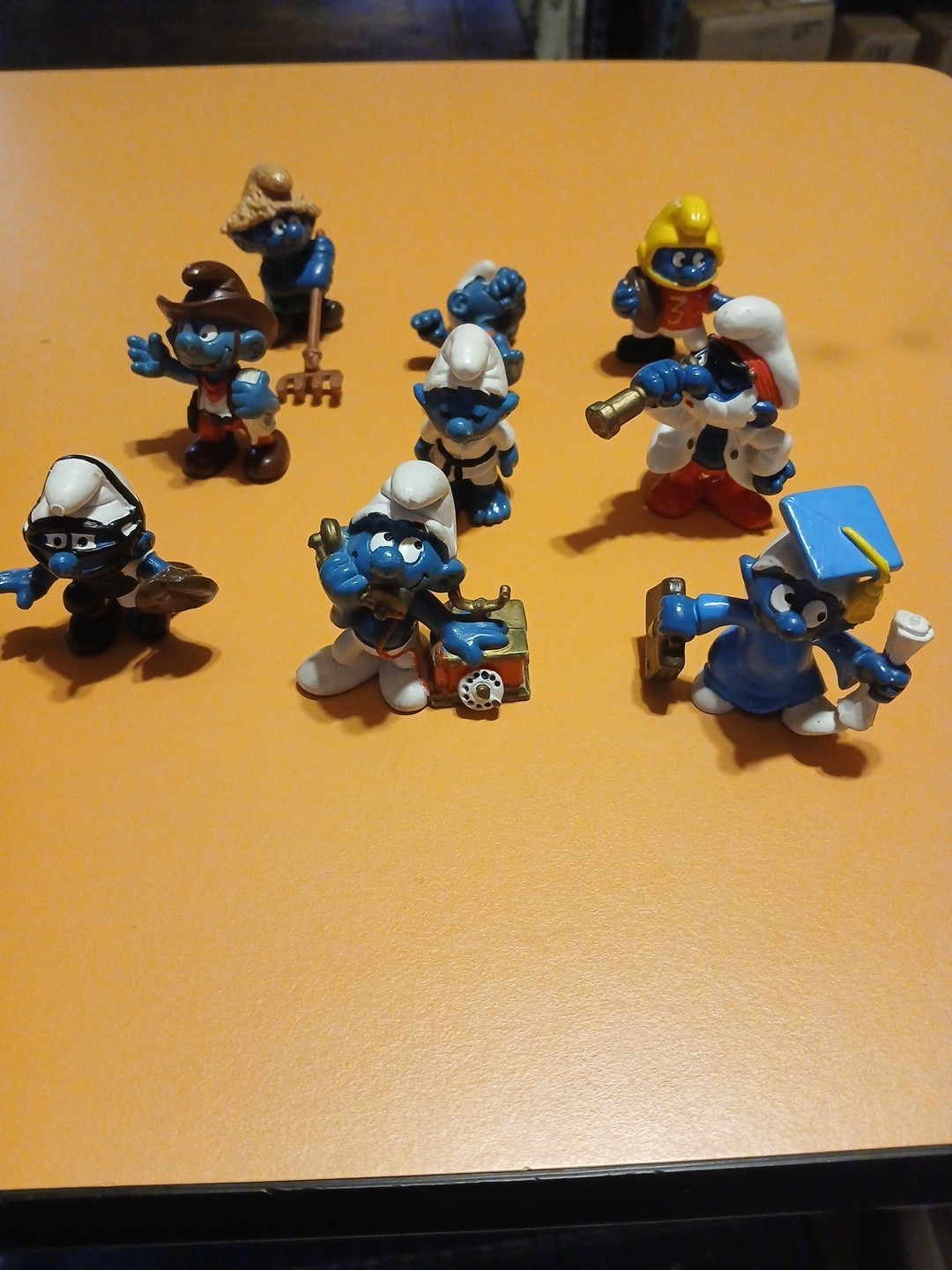 Lot Of 9 1980s Smurfs Peyo Schleich See Pics