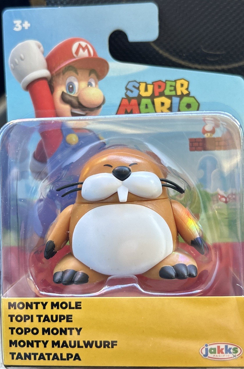 World of Nintendo Monty Mole Mini-Figure Super Mario 2.5-Inch Jakks 41832 New