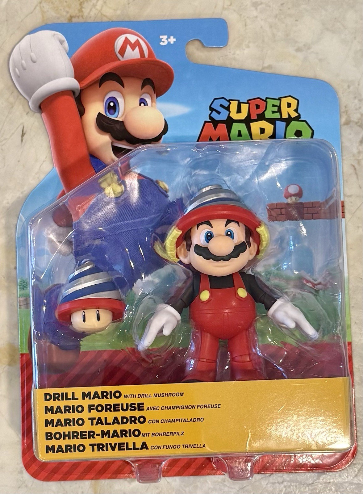 NEW Jakks Pacific Super Mario Drill Mario 4″ Figure