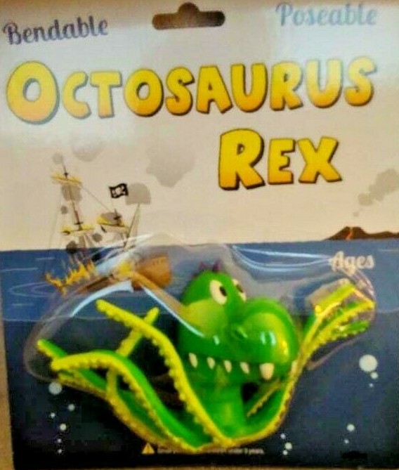 Octosaurus Rex (Octopus w/ a T-Rex Head) Bendable/Poseable Action Fig. OTWT NEW!