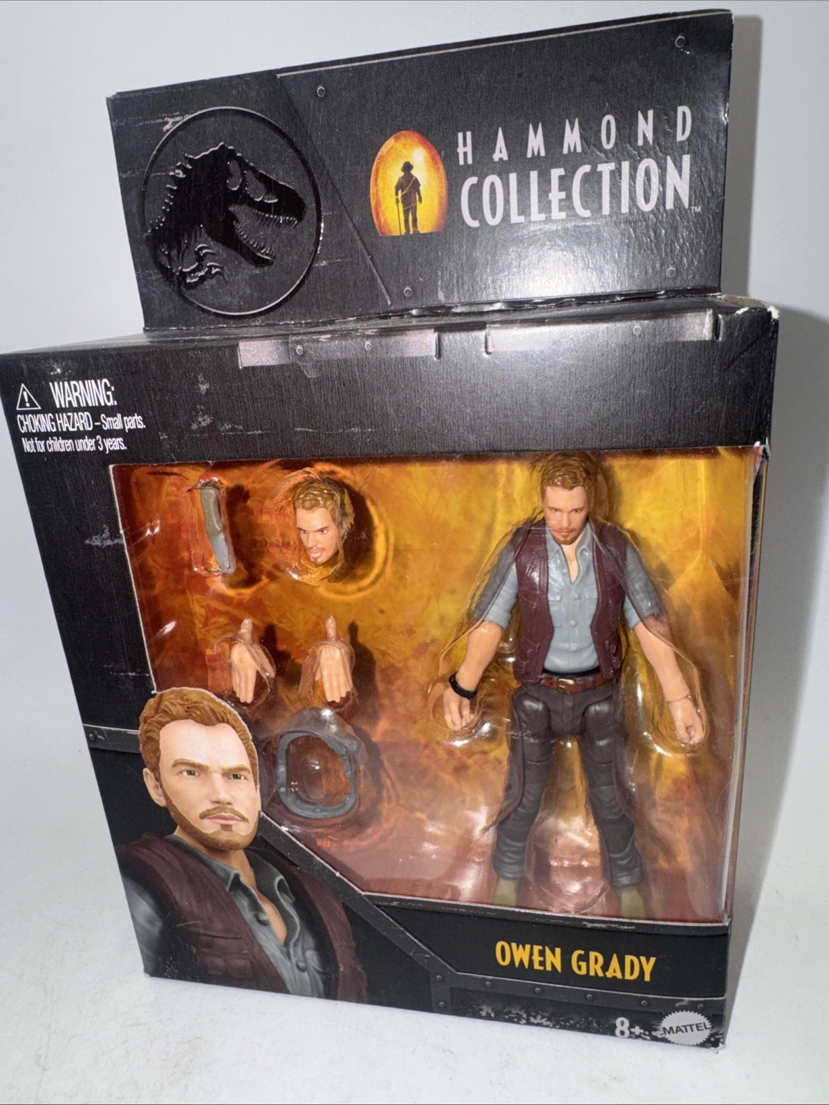 JURASSIC WORLD PARK HAMMOND COLLECTION OWEN GRADY MATTEL Chris Pratt 3 3/4” RARE