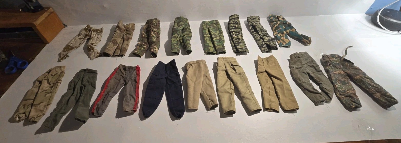 GI Joe Pants Shirt Military Uniform 12” Figure Lot of 17 Clothing Items
