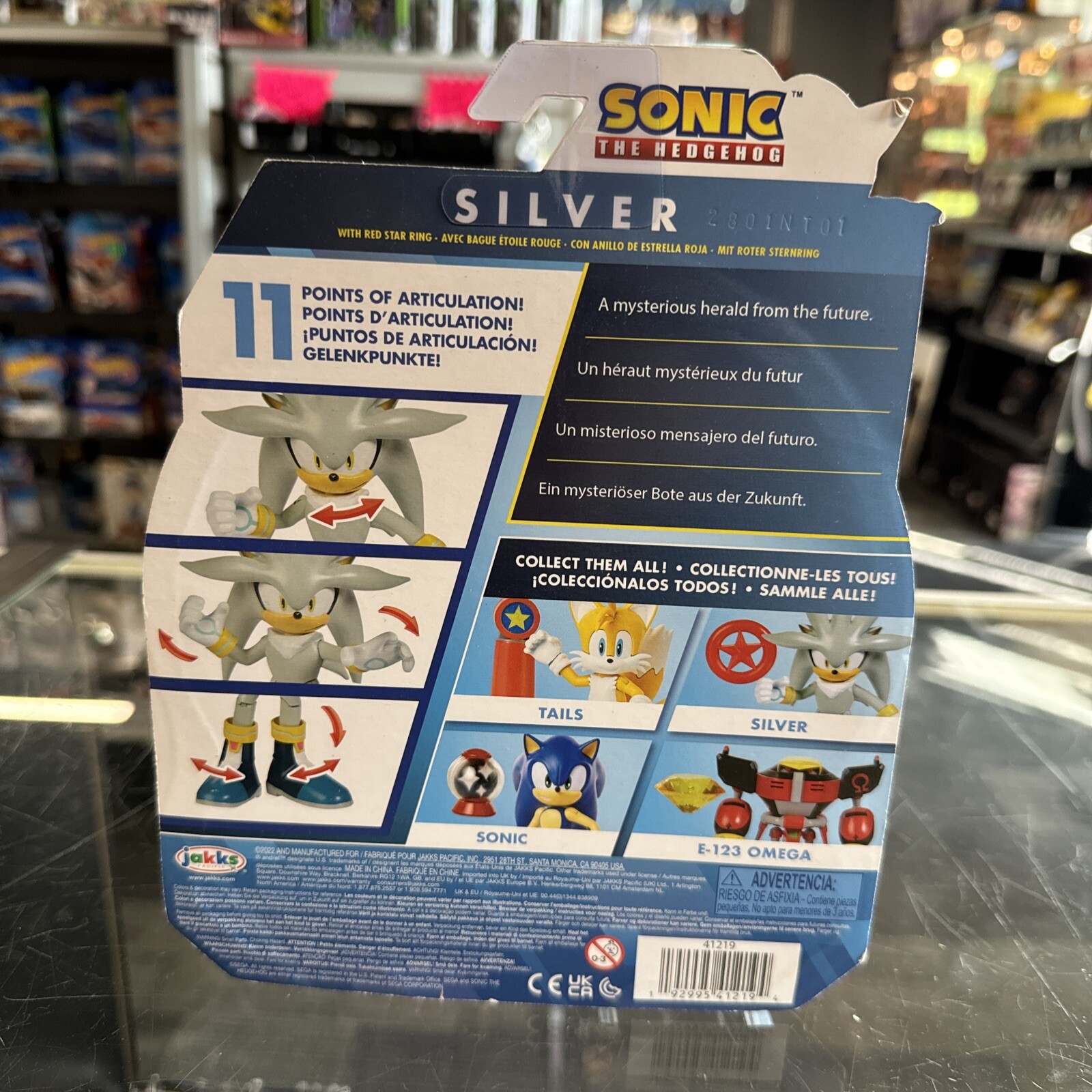 JAKKS Pacific Sonic The Hedgehog 41219 Figure – Silver 4.5″ with Red Star Ring