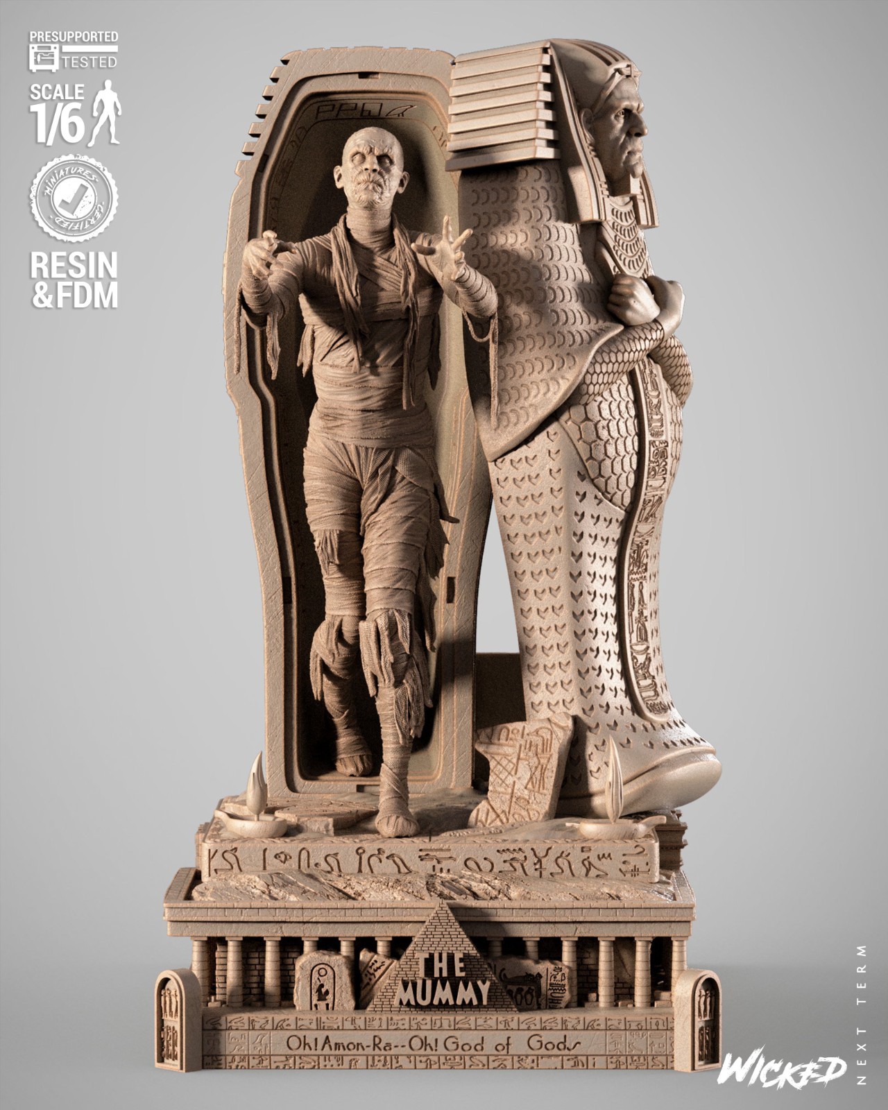 3D Printed Fan Art The Mummy Sculpture by Wicked3d