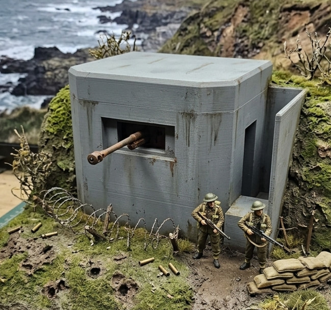 WWII Pillbox Type 28 Bunker 1:18 Scale Diorama Terrain for 4″ Action Figures
