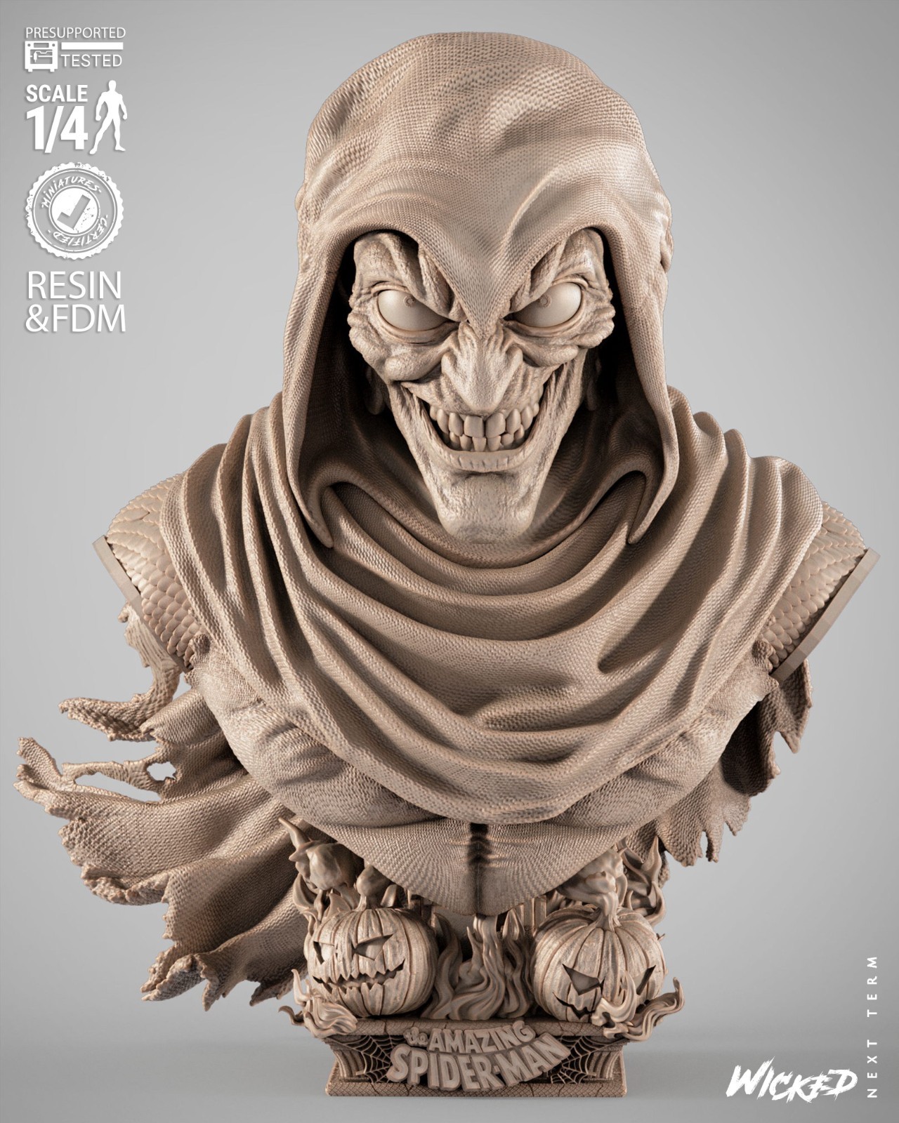 3D Printed Fan Art Hobgoblin Portrait Bust by Wicked