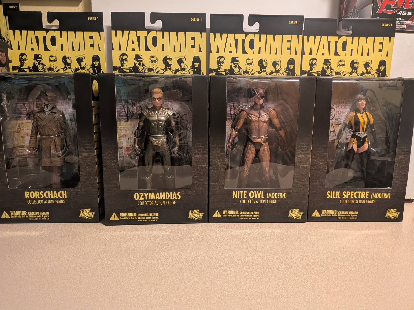 WATCHMEN (DC DIRECT) Figures Series 1 & 2 + All Variants, -Total of 12 ( MIB )