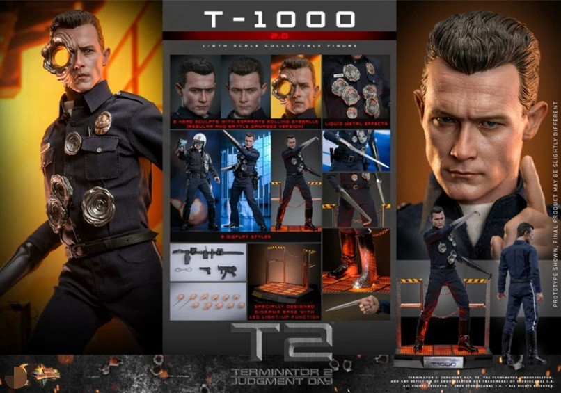 Head Sculpt Figure 1/6 Scale Terminator 2 Judgment Day T-1000 (2.0) Collectible