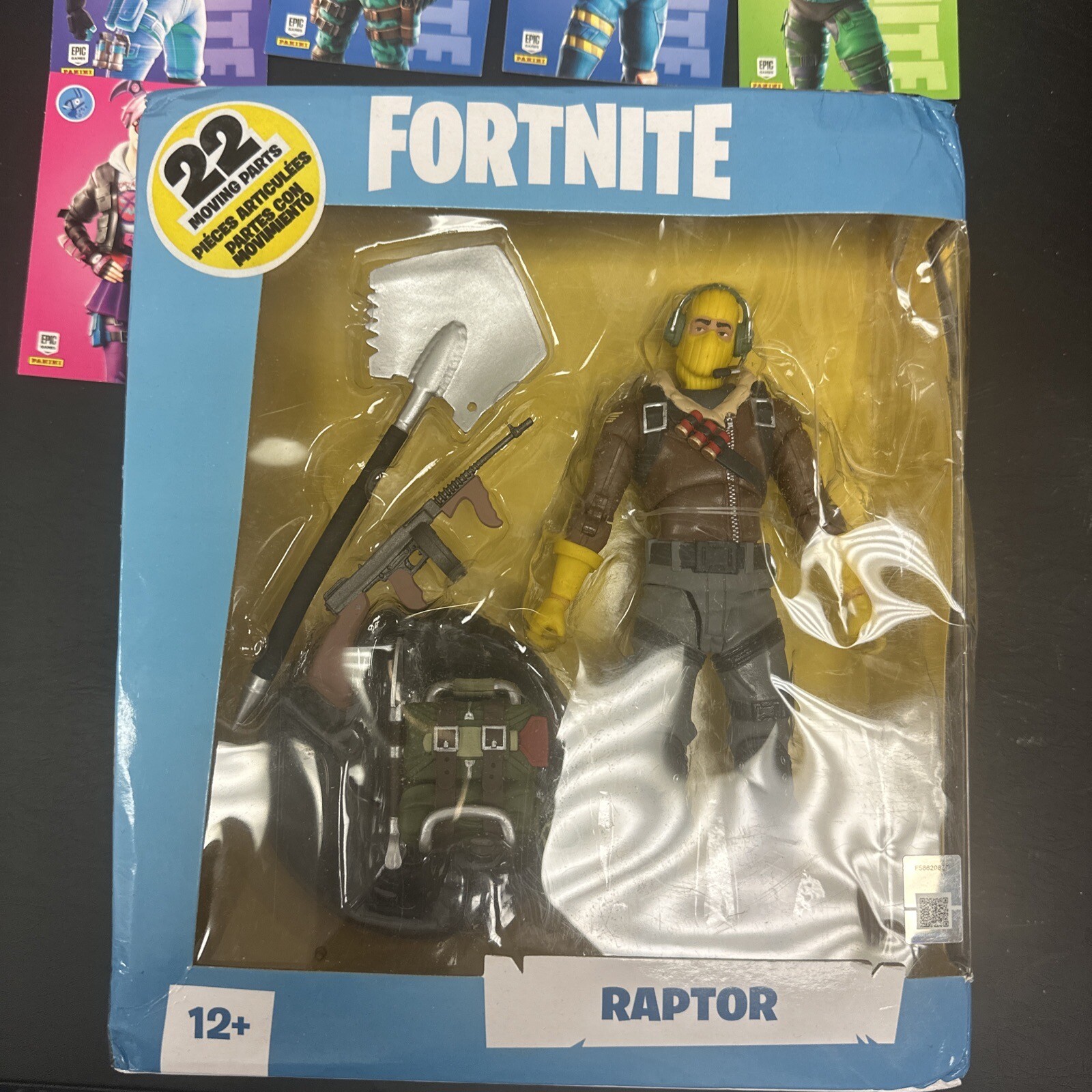Fortnite Epic Games Raptor 22 Moving Parts McFarlane Toys W/ New Bonus Cards
