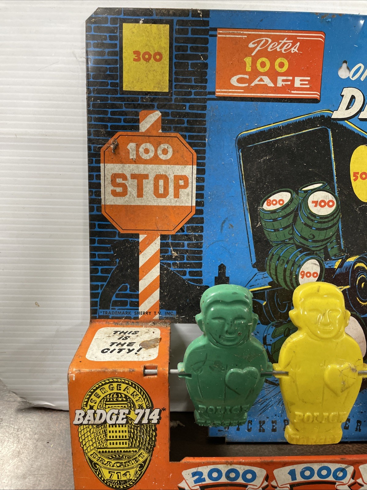 Vintage Official Dragnet Target 1955 Metal Game Toy Knickerbocker Police TV Show