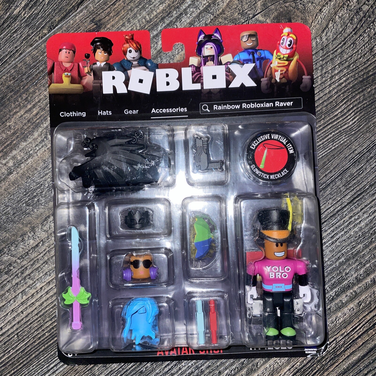 Roblox Avatar Shop Rainbow Robloxian Raver 11 Pc Exclusive Virtual Item New