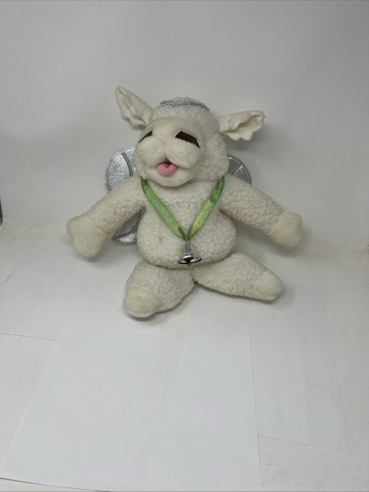 Target Vtg Baby Lamb Chop Puppet Christmas Angel Bell Plush 1993 Shari Lewis 17″